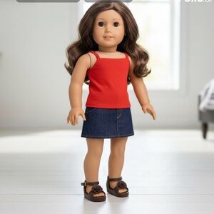 Tank Top and Denim Skirt Doll Outfit - doll not included